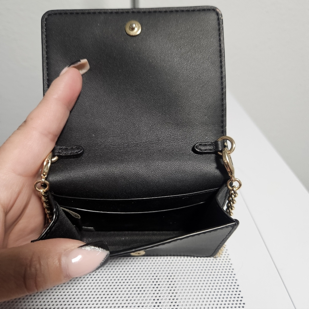 Coach Mini Wallet On A Chain In Signature Canvas - Picture 8 of 9